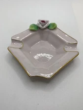 Dainty Pink Vintage small ashtray with pink Rose