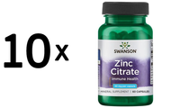 10 X Swanson Zinc Citrate, 30Mg - 60 Caps (59,98 Eur/Kg)