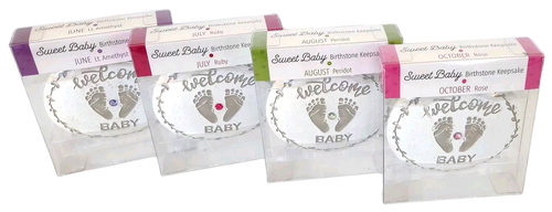 Ganz Sweet Baby Welcome Baby Birthstone Oval Baby Polyresin Stone Keepsakes New - Picture 2 of 11