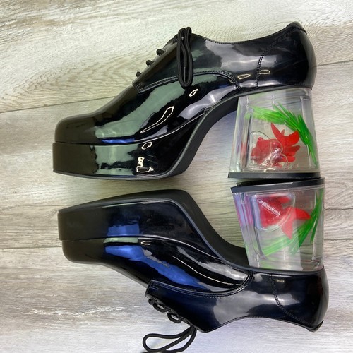 Funtasma Boots Mens Size M 10-11 Black Floating Fish Heels Oxford Men PIMP02 - Picture 8 of 13