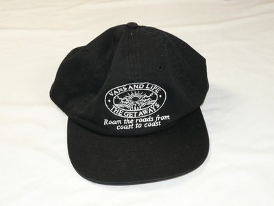 VTG Vintage Adjustable Back Trucker Hat - Black Vans and Life The Get Aways 