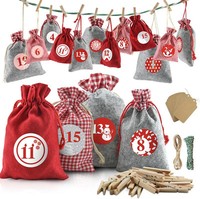Dusor Adventskalender Zum BefüLlen Groß, 24 Adventskalender SäCkchen Aus Stoff