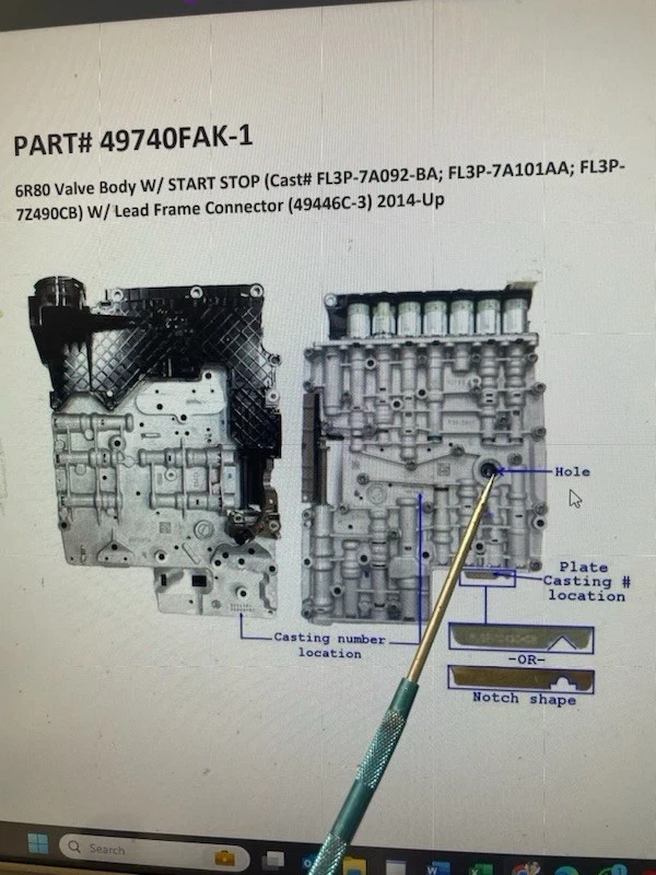 Cuerpo de válvula de transmisión 6R80 OEM con Ford F-150 F150 2015 TCM GENERACIÓN 3 y 4 Foto 3 de 3