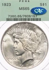 1923 $1 PCGS MS65 CAC OGH Peace Silver Dollar Uncirculated Philadelphia
