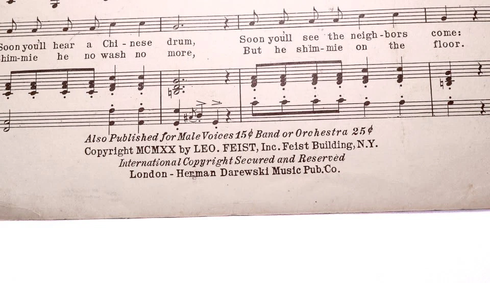 Partituras 1920 Ching A Ling's Jazz Bazaar - Howard Johnson & Ethel Bridges Foto 3 de 4