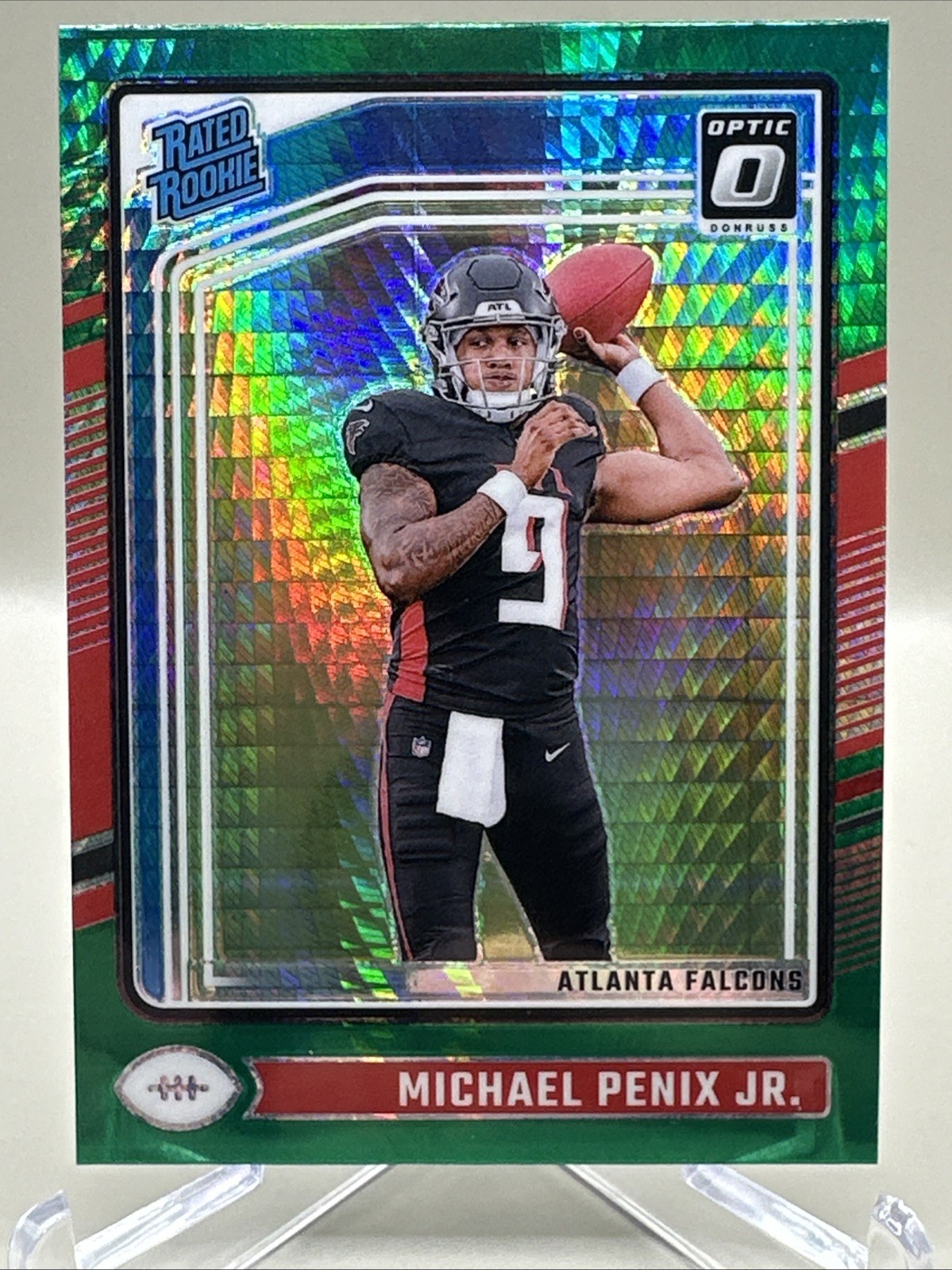 2024 Panini Optic - Michael Penix Jr. #279 Green Hyper Prizm (RC)