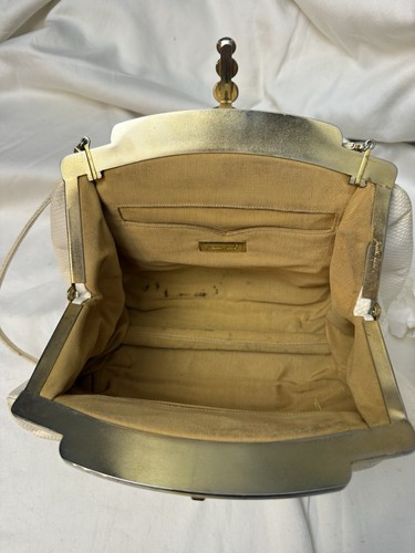 Vintage Judith Leiber Ivory White Purse Handbag with Jeweled Clasp - Picture 15 of 21