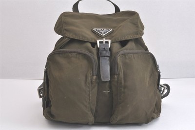 Prada Backpack Khaki Green Nylon Leather Prada Nylon Backpack - Khaki | Editorialist main image 3