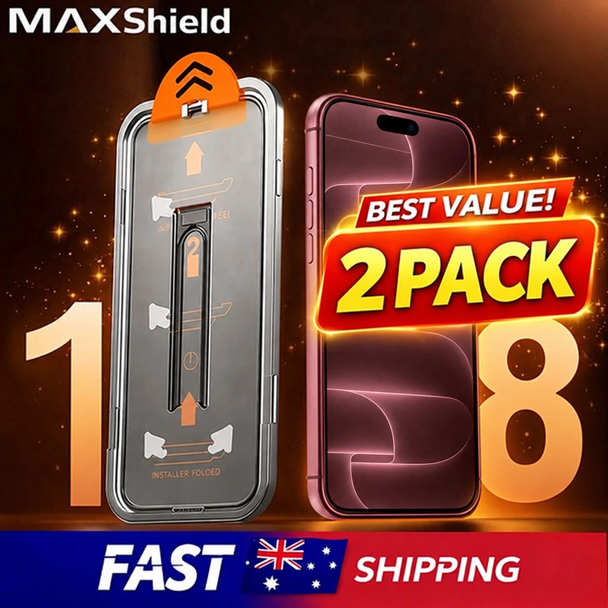 2X MAXSHIELD For iPhone 18 Pro Max 17 16 15 14 13 Privacy Glass Screen Protector