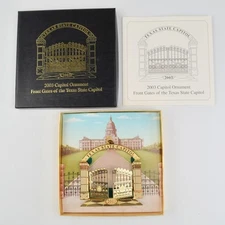 2003 Texas State Capitol Ornament - Booklet - Front Gates Texas Capitol - NEW