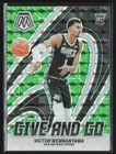 Victor Wembanyama 2023-24 Panini Mosaic Give and Go Green Prizm RC #12 San