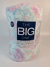 Pink Purple Circle Tie Dye Soft Plush Throw Blanket 5' x 6 ft - The Big One -New