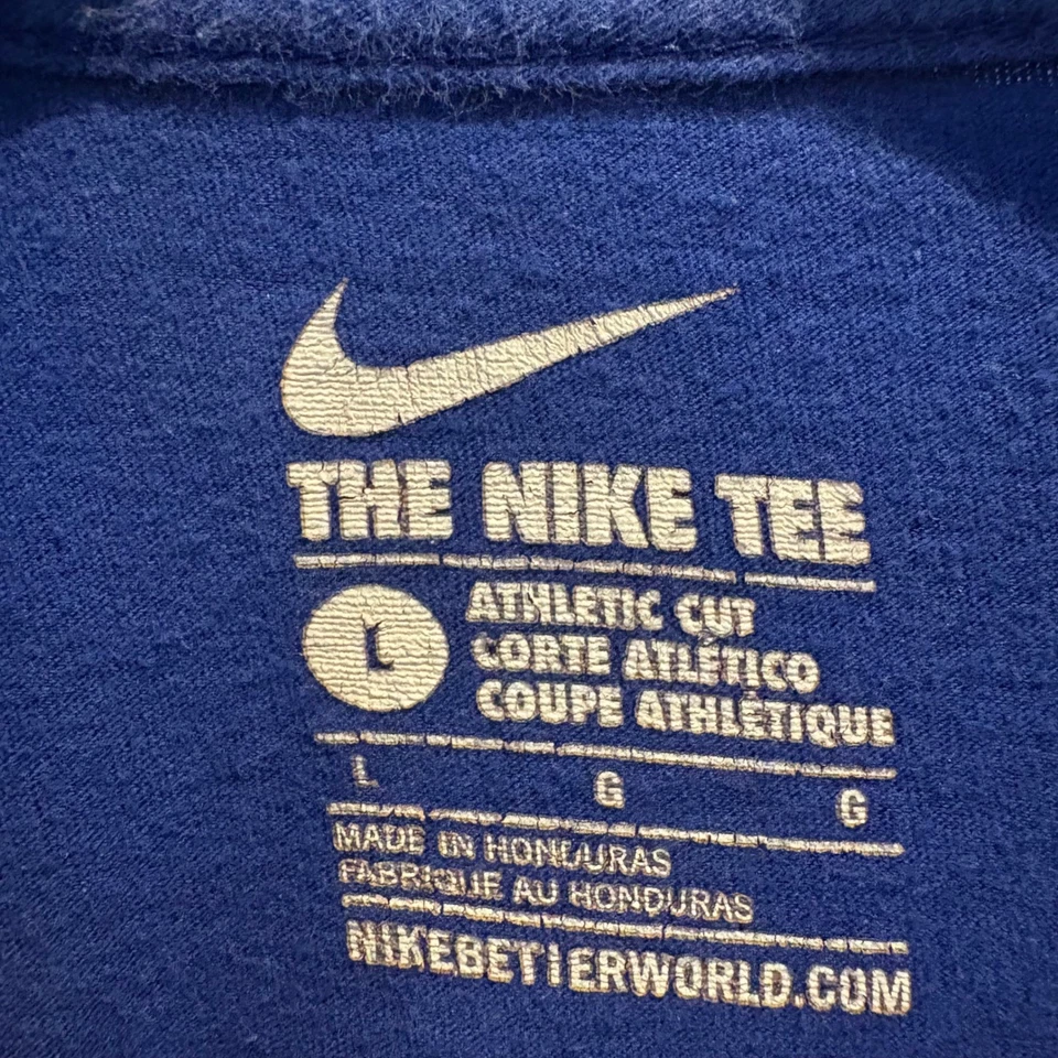 Camiseta Nike Para Hombres Chicago Cubs Just Do It Again Azul Talla Grande Corte Atlético MLB Foto 2 de 4