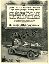 1912 Original Speedwell Ad. Touring Car Model. Large Photograph. Dayton Ohio