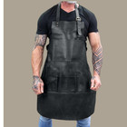 Black Leather Apron Chef Cooking Apron, BBQ Apron, Welding Apron, Custom Apron
