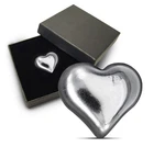 Geiger Edelmetalle Heart 1oz 999 Poured Silver 3D Art Bar With Box Germany