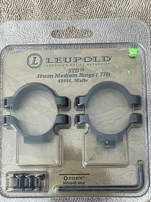 Leupold 49956 STD Medium Scope Rings 30 mm Matte Black