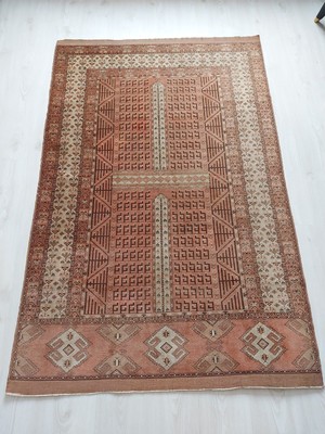 Antique Turkman Ensi Carpet Rug, Handmade Super Quality İnsect Tekke Rug x