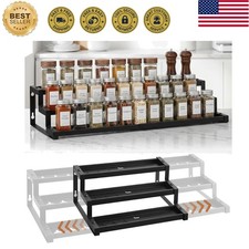 Expandable Spice Rack Organizer for Cabinet, 3-Tier Adjustable Spice Shelf 16...