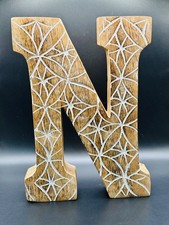 9  Wooden N Monogram Alphabet Letter N Crafts Rustic 3D farmhouse Decor