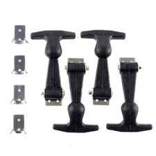 4Pcs Rubber Flexible Stainless Steel T-Handle Draw Latches T-Handle Hasp (Pac...