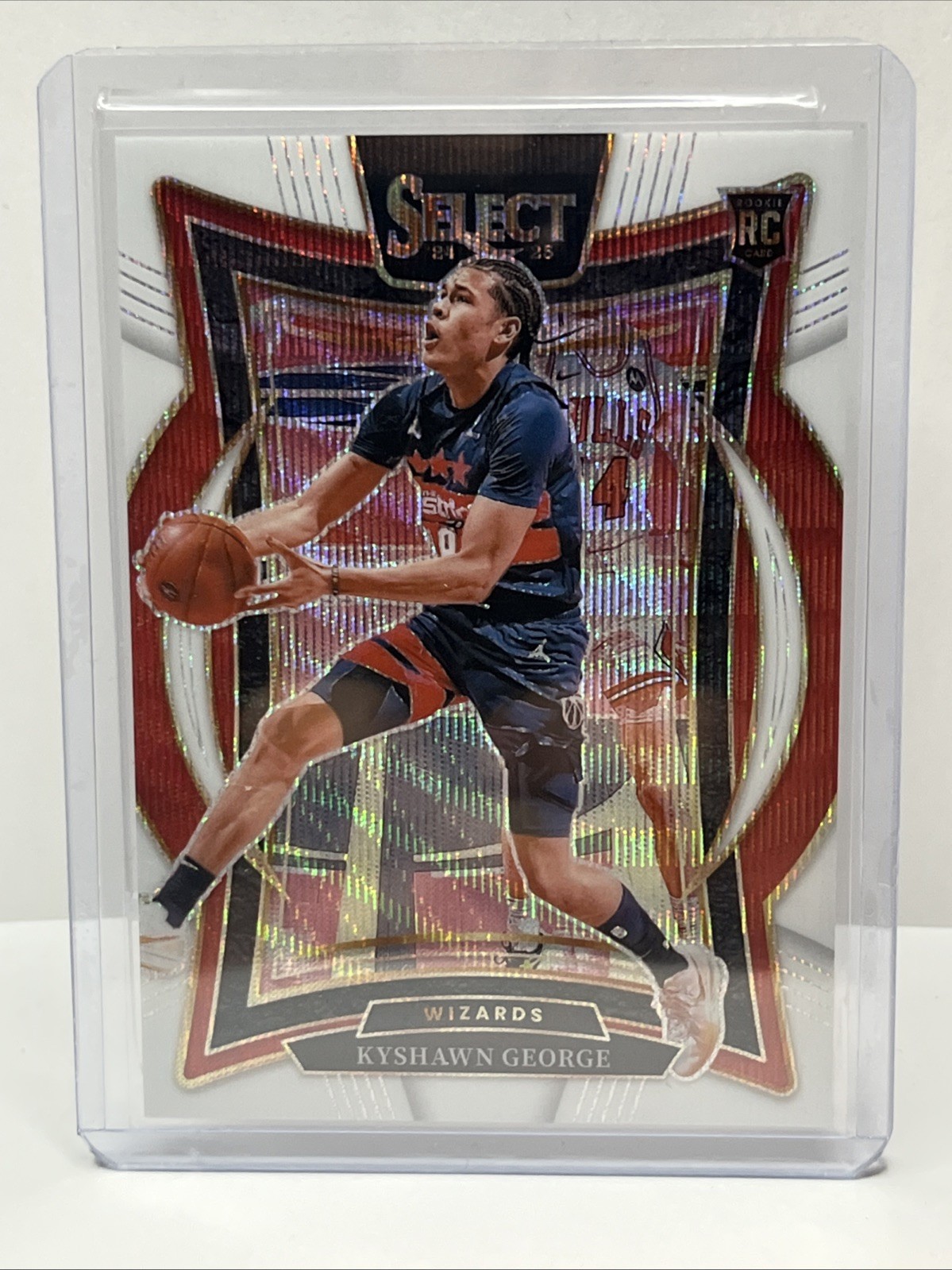 KYSHAWN GEORGE 2024-25 SELECT CONCOURSE ROOKIE WHITE WAVE PRIZM RC /99