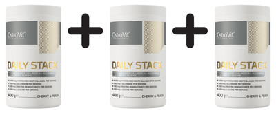 3 x OstroVit Daily Stack, Cherry & Peach - 400g (33,32 EUR/kg)