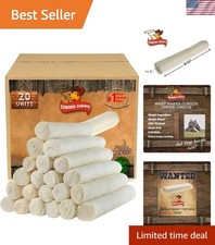 Rawhide Chew Rolls 20 Pack   100 Natural Beef for Healthy Dogs of All Sizes