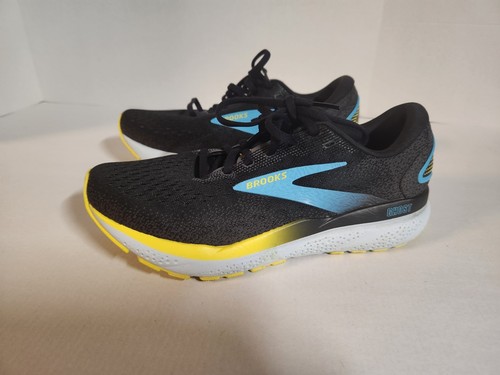 Brooks Ghost 16 Herren Laufschuhe Größe 7,5 D Medium, schwarz/geschmiedet eisen/blau