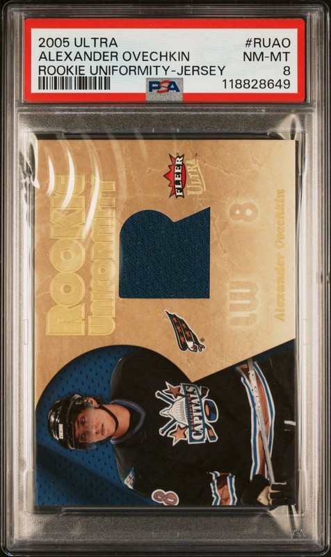 2005-06 Fleer Ultra Alex Alexander Ovechkin Uniformity Jersey Relic PSA 8 Rookie