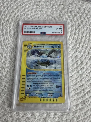2002 Expedition Blastoise Holo with Sick Swirl! PSA 6 Pokemon Card