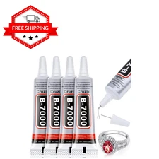 B-7000 Glue Clear 4 Pack – 15ml Jewelry Rhinestone Fabric Phone Repair Adhesive.