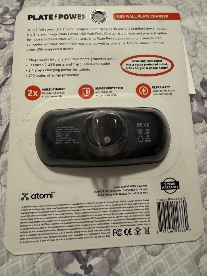 PlatePower USB Wall Plate Charger - Silver Brand new Electronics - Image 4 of 4