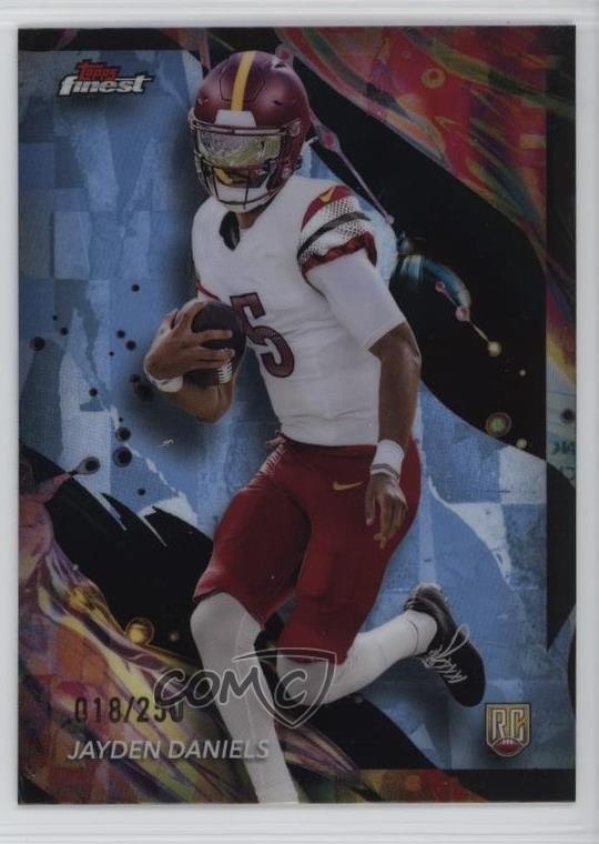 2024 Topps Finest Uncommon Sky Blue Refractor /250 Jayden Daniels #167 Rookie RC