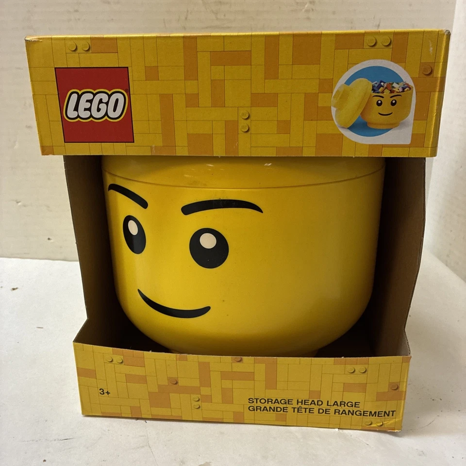 NEW STORGE LEGO HEAD MINI BOY YELLOW STORAGE CONTAINER AGE 3+ - Image 2 of 2