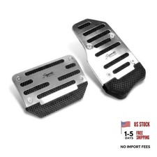 Car Non-slip Pedal Pads Set, Alloy Wear-resistant Brake Gas Pedal 2 PCS Silver