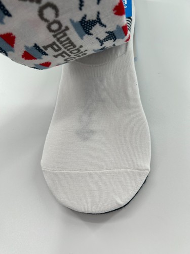 Columbia Men's PFG Patriot Liner Sock No-Show 3 Pair sz 6-12 Fish Red/White/Blue - Picture 2 of 4