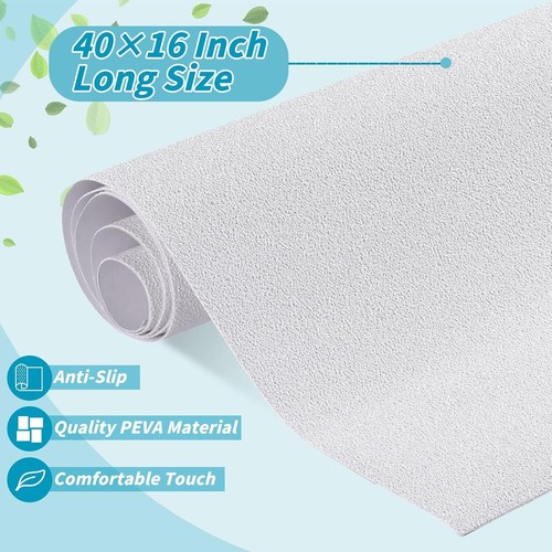 16"X40"Non Slip Bathtub Mat with Drain Cut Out Anti Skid Safety Adhesive Peel - Picture 3 of 6