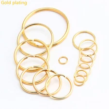 Lot gold Keyring Split Key Rings Hoop Ring Elastic Loop 10-10000PCS All Size