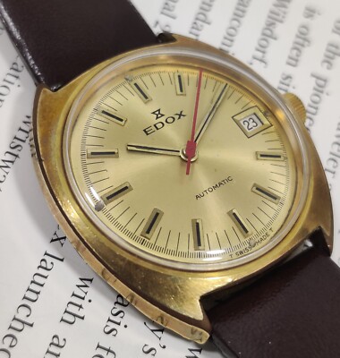 Vintage Edox Automatic 21 Jewels 34mm Men's Wrist Watch Arueb-227