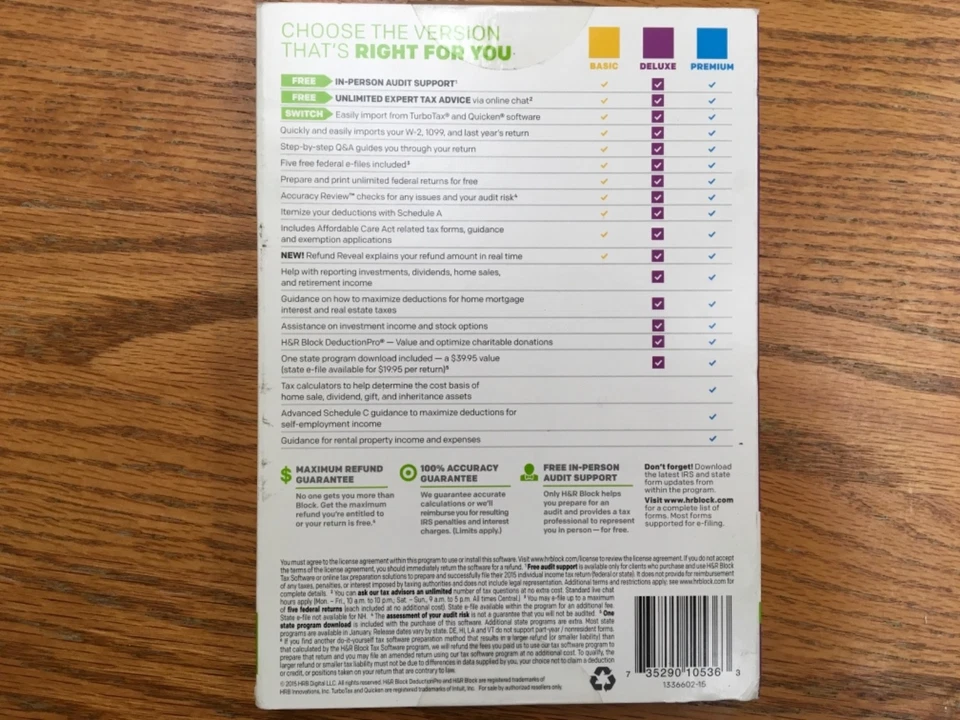 H&R Block Tax Software Deluxe + State 2014 NEW - Image 2 of 2
