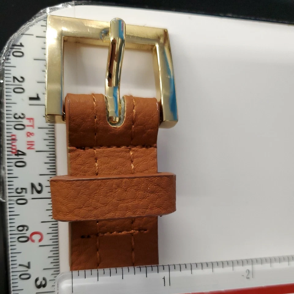 Cinturón pantalón Style & Co para mujer con tachuelas imitación cuero 1" marrón mediano Foto 2 de 4