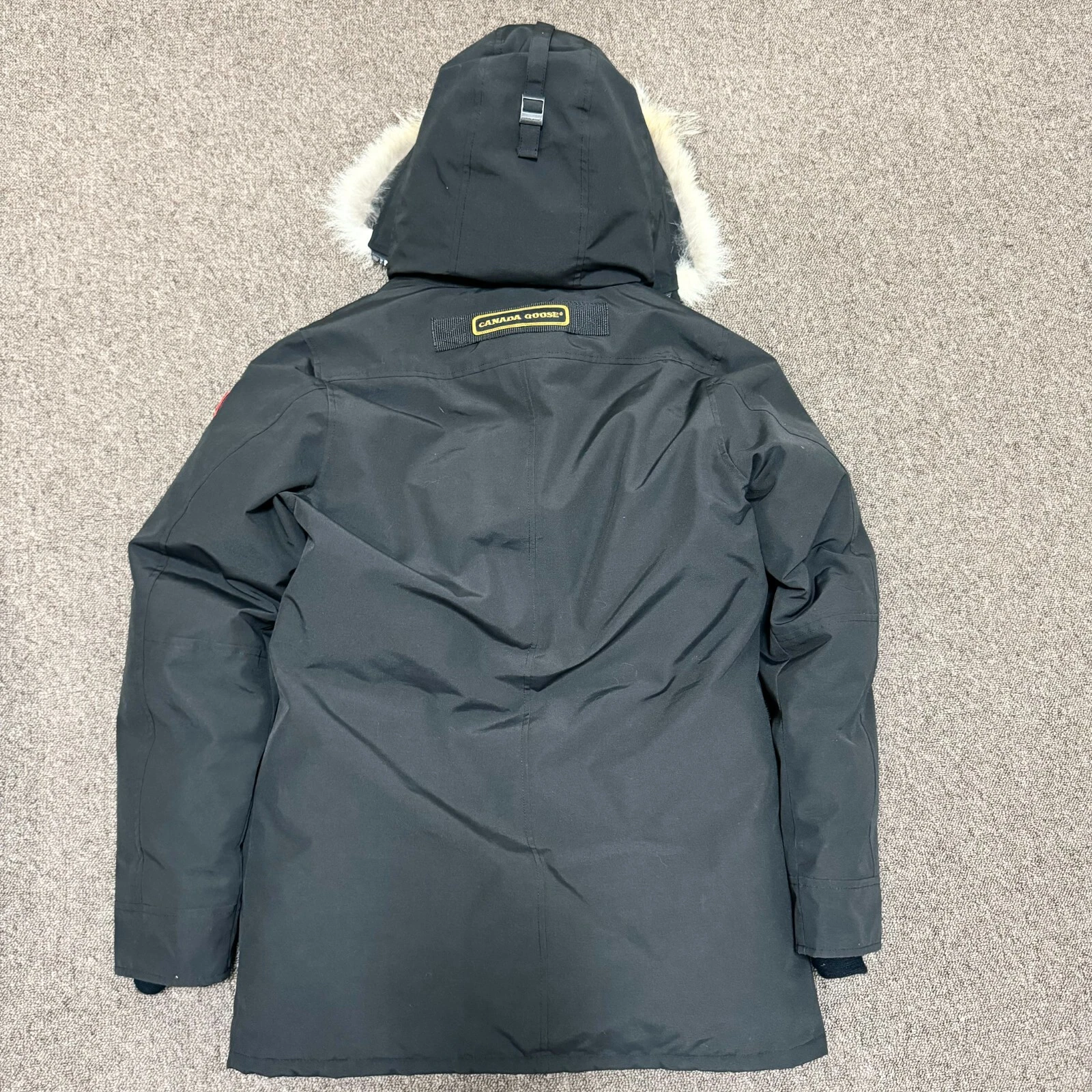 PARKA CANADA GOOSE JASPER 3438JM uomo L G nero felpa con cappuccio pelliccia puffer jacket originale