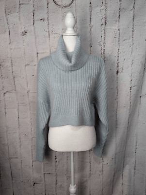 3.1 Phillip Lim Sweater XS Light Blue Cropped Turtleneck Wool Mohair
