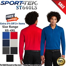 Sport-Tek ST640LS Mens Long Sleeve Three Button PosiCharge RacerMesh Polo Shirt