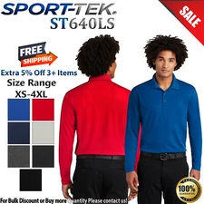 Sport-Tek ST640LS Mens Long Sleeve Three Button PosiCharge RacerMesh Polo Shirt