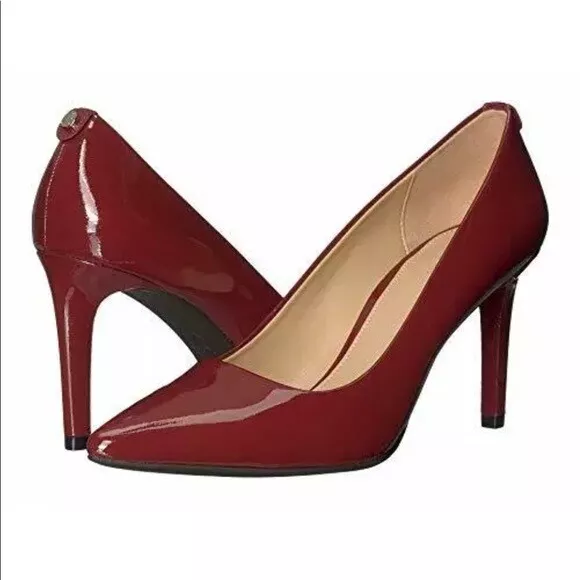 MICHAEL KORS Dorothy NEW Flex Pumps Brandy Bright Red Patent
