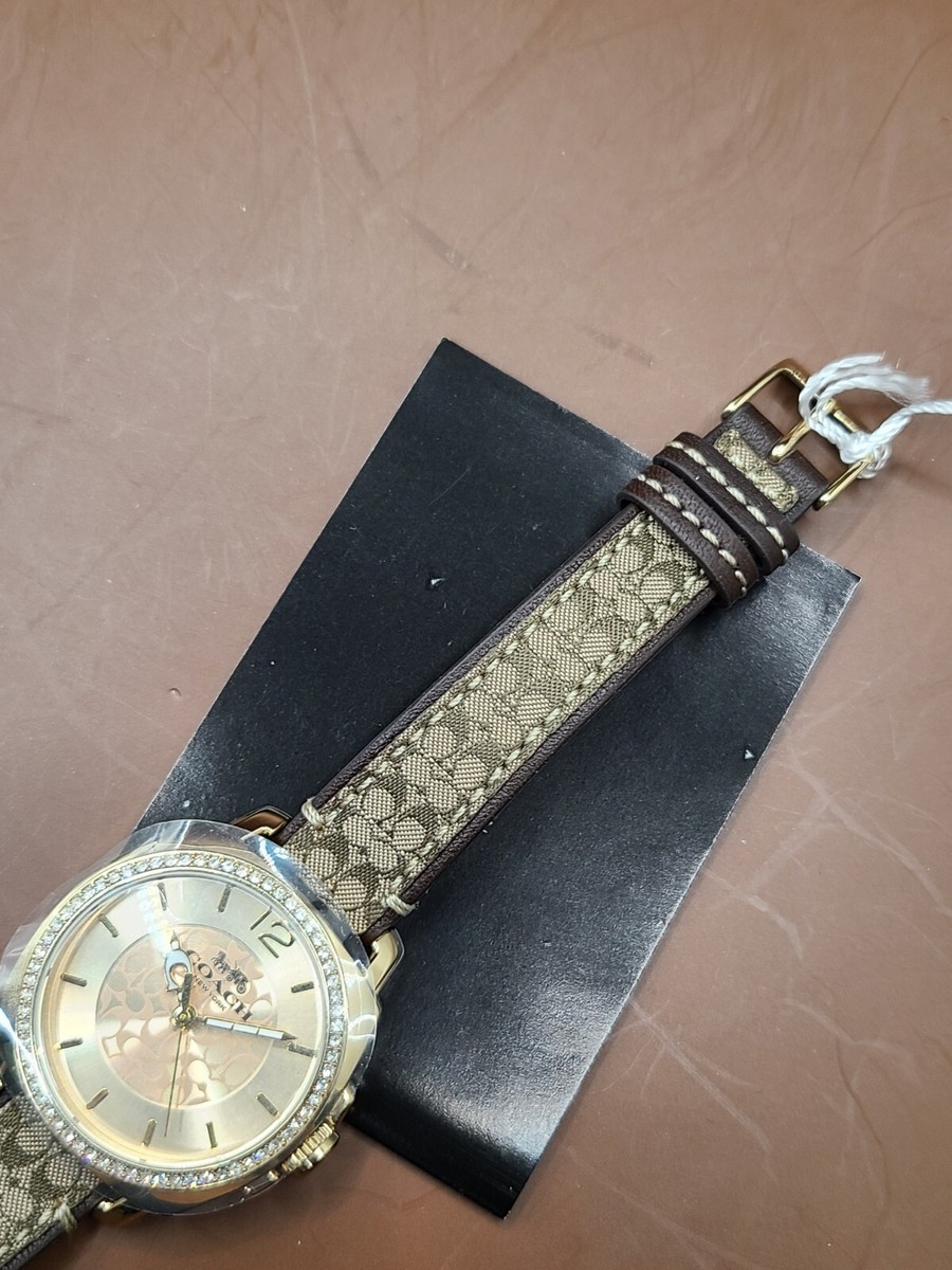 Coach Boyfriend Women's Brown Leather Gold Watch 14503150 Watch