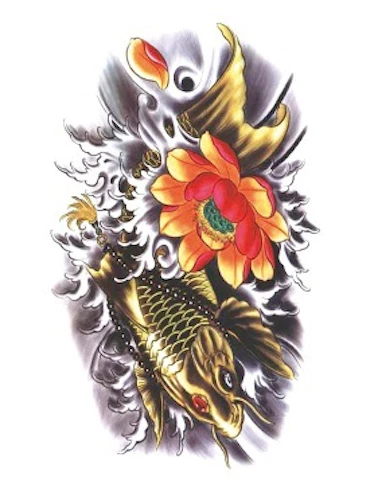 Carp Koi Fish Temporary Tattoo Waterproof Body Art party - Picture 11 of 35