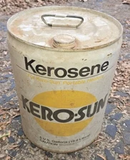 Empty Metal 5 Gallon Can Kerosun Kerosene Garage Gas Station Oil Decor 
